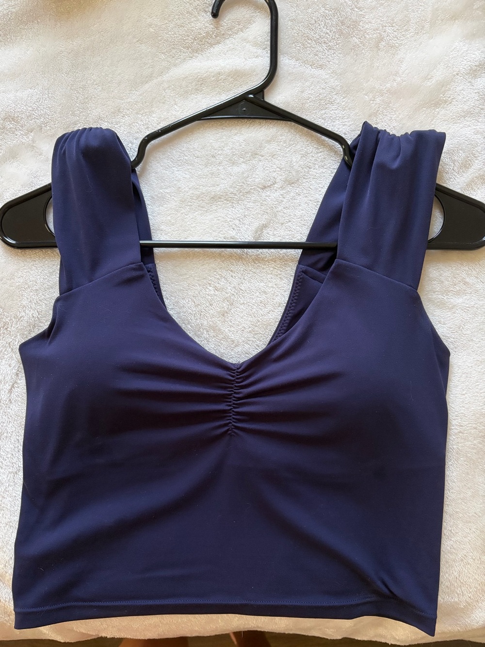 Offline Aerie Navy Ruched Front Tank Top